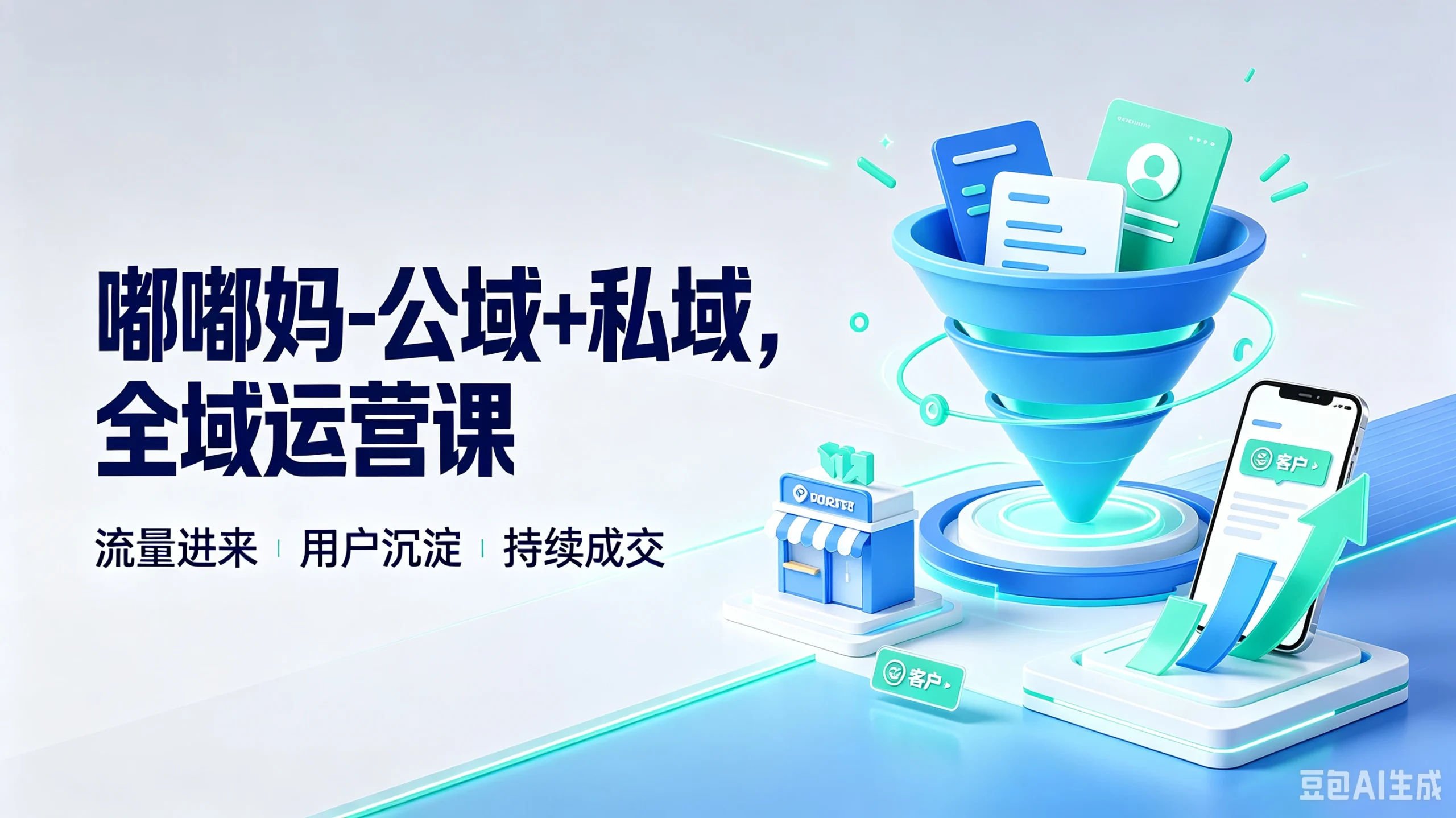 【精】嘟嘟妈-公域+私域,全域运营课,流量进来、用户沉淀,持续成交-淘米帮