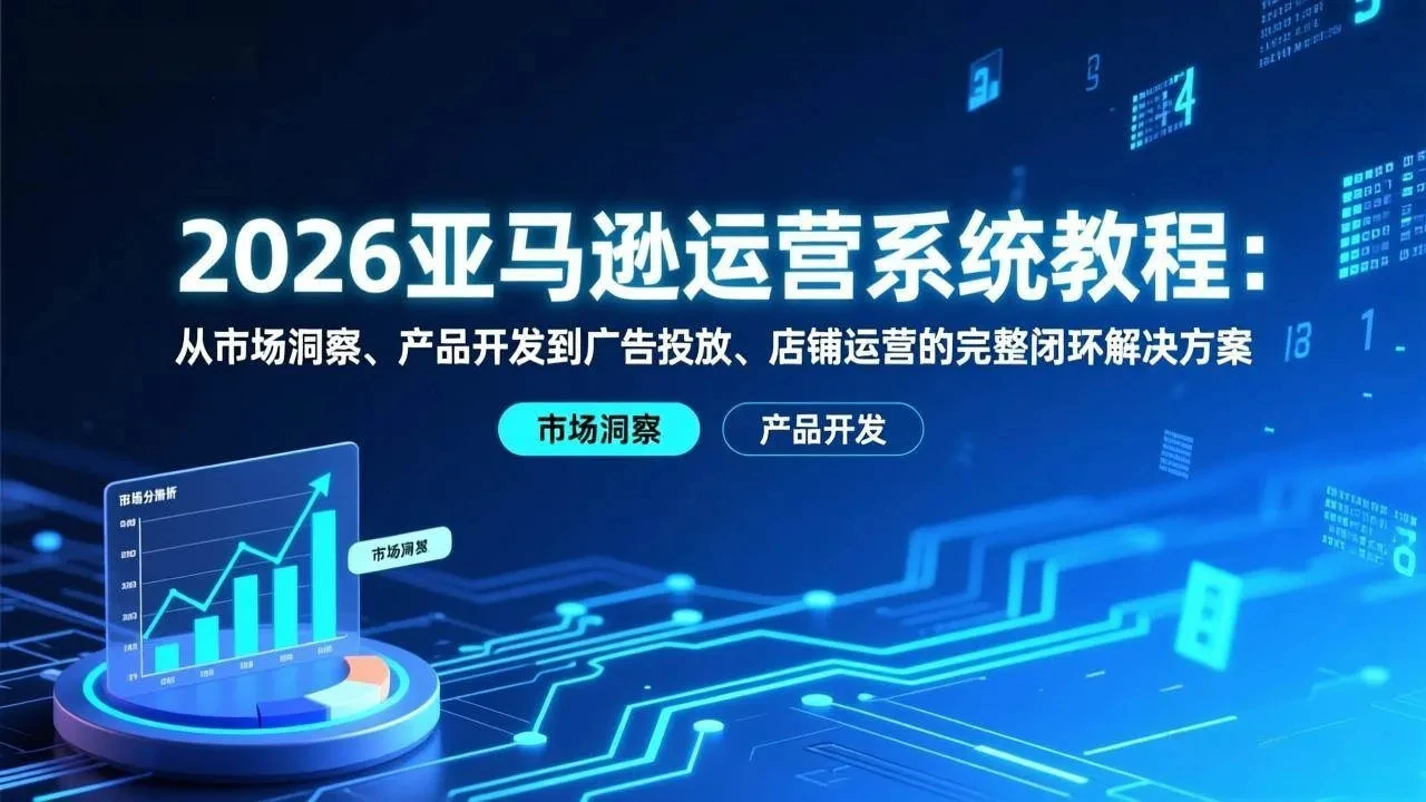 【精】2026亚马逊运营系统教程:从市场洞察、产品开发到广告投放、店铺运营的完整闭环解决方案-淘米帮