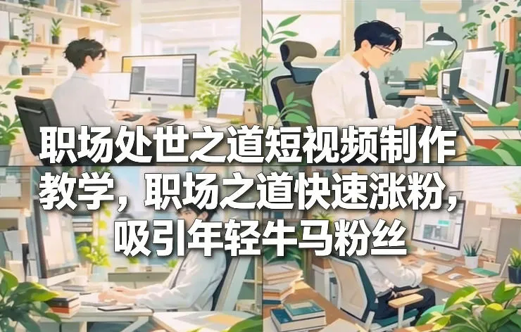职场处世之道短视频制作教学，职场之道快速涨粉，吸引年轻牛马粉丝-淘米帮