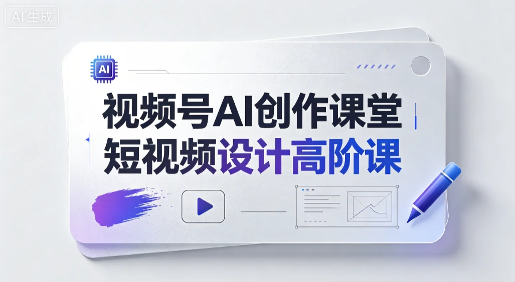 【精】视频号AI创作课堂,短视频设计高阶课,零拍摄零剪辑零出镜,从IP定位、AI成片到剪辑运维-淘米帮
