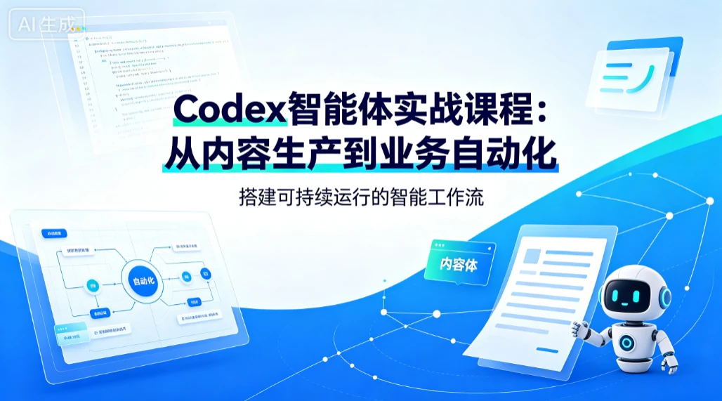 【精】Codex智能体实战课程：从内容生产到业务自动化，搭建可持续运行的智能工作流-淘米帮