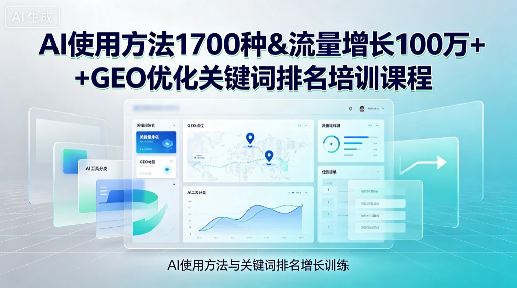 【精】Ai使用方法1700种&流量增长100万+GEO优化关键词排名培训课程-淘米帮