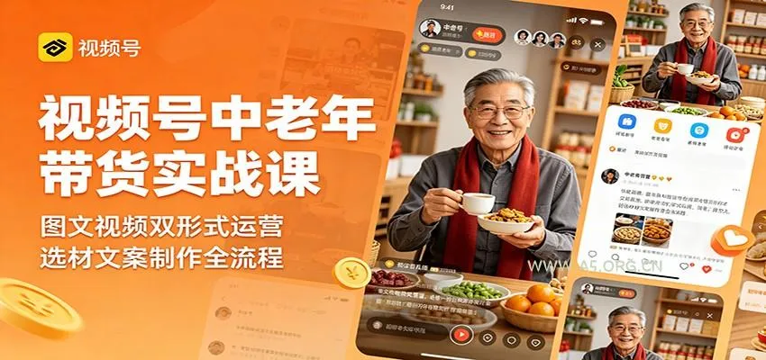 视频号中老年带货实战课：图文视频双形式运营，选材文案制作全流程-淘米帮