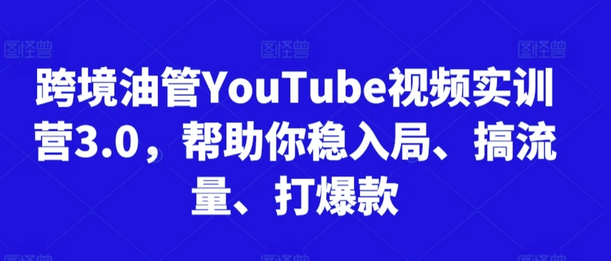 【精】阿蔺Leo跨境油管视频实训营3.0，帮助你稳入局、搞流量、打爆款（更新2025）-淘米帮