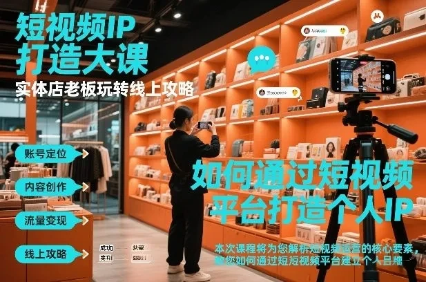 【精】短视频ip打造大课，实体店老板玩转线上攻略-淘米帮