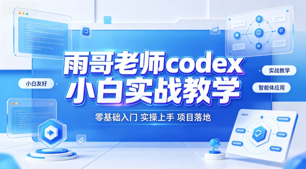 【精】雨哥老师codex小白实战教学,零基础入门实操上手、项目落地-淘米帮