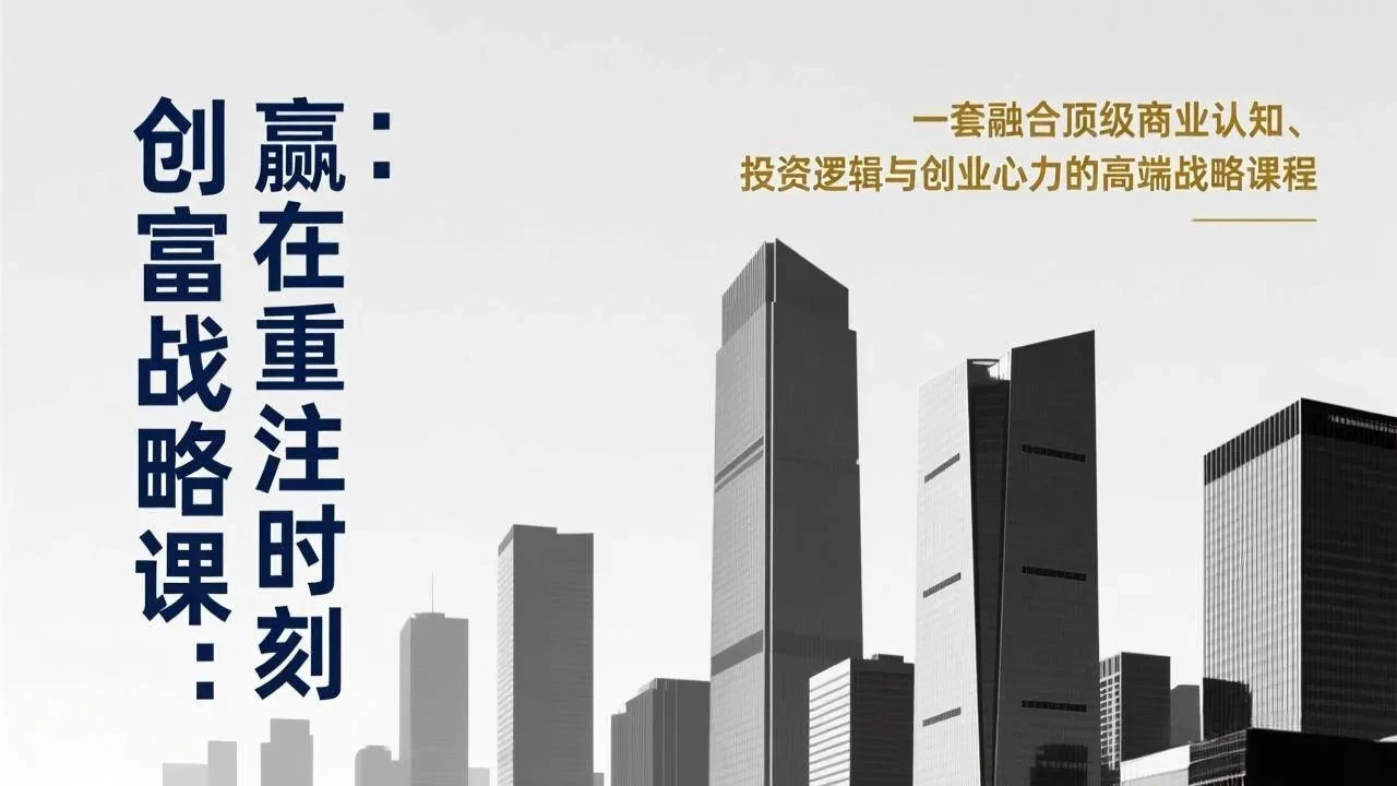 【精】创富战略课线下录音：赢在重注时刻，一套融合顶级商业认知、投资逻辑与创业心力的高端战略课程-淘米帮