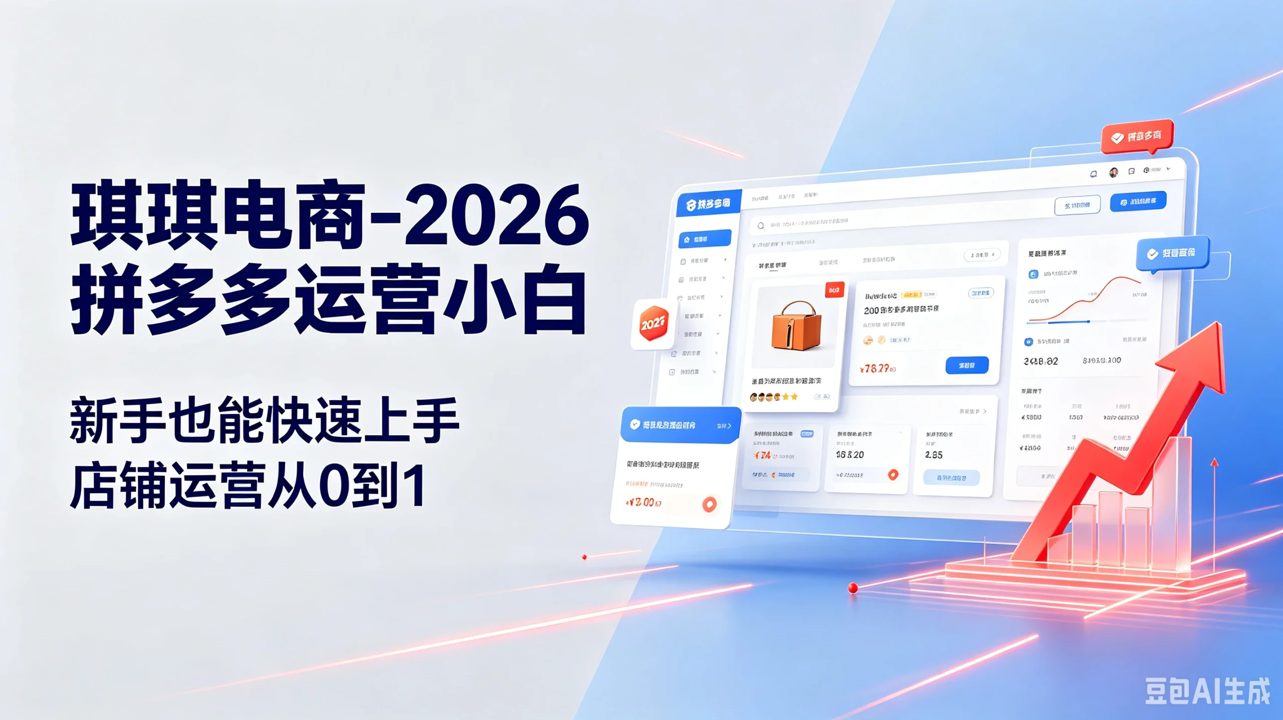【精】琪琪电商-2026拼多多运营小白,新手也能快速上手,店铺运营从0到1-淘米帮