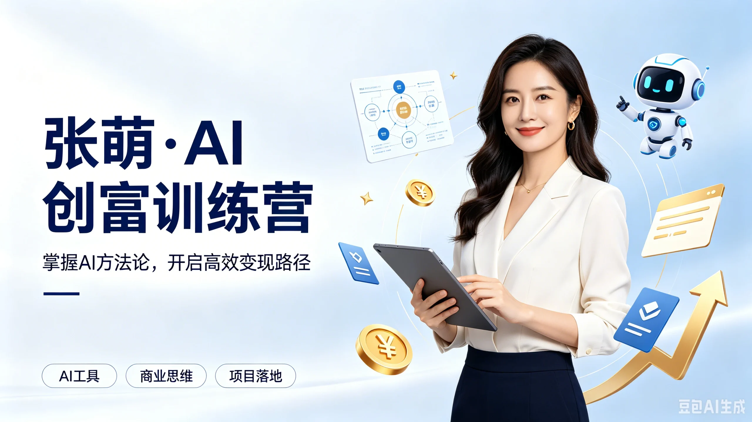 【精】张萌·AI创富训练营,掌握AI方法论,开启高效变现路径-淘米帮