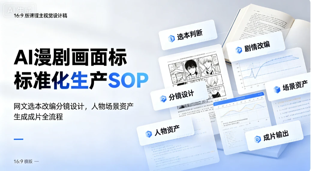 【精】AI漫剧画面标准化生产SOP:网文选本改编分镜设计,人物场景资产生成成片全流程-淘米帮