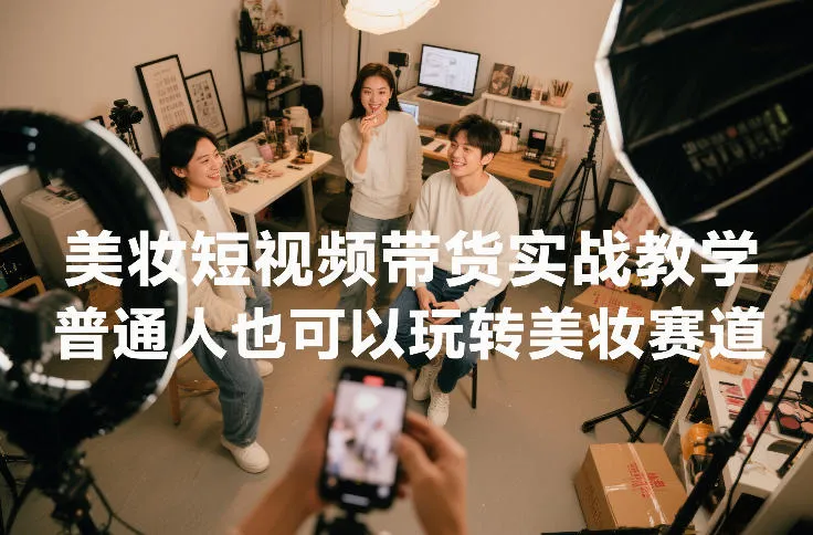 【精】美妆短视频带货实战教学，普通人也可以玩转美妆赛道-淘米帮