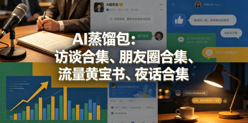 【精】AI蒸馏包：访谈合集、朋友圈合集、流量黄宝书、夜话合集【文档】-淘米帮