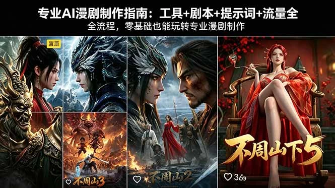 【精】专业AI漫剧制作指南:工具+剧本+提示词+流量全流程,零基础也能玩转专业漫剧制作-淘米帮