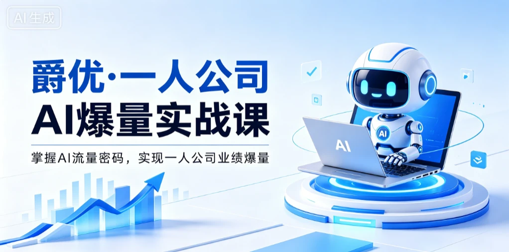 【精】爵优·一人公司AI爆量实战课:掌握AI流量密码,实现一人公司业绩爆量-淘米帮