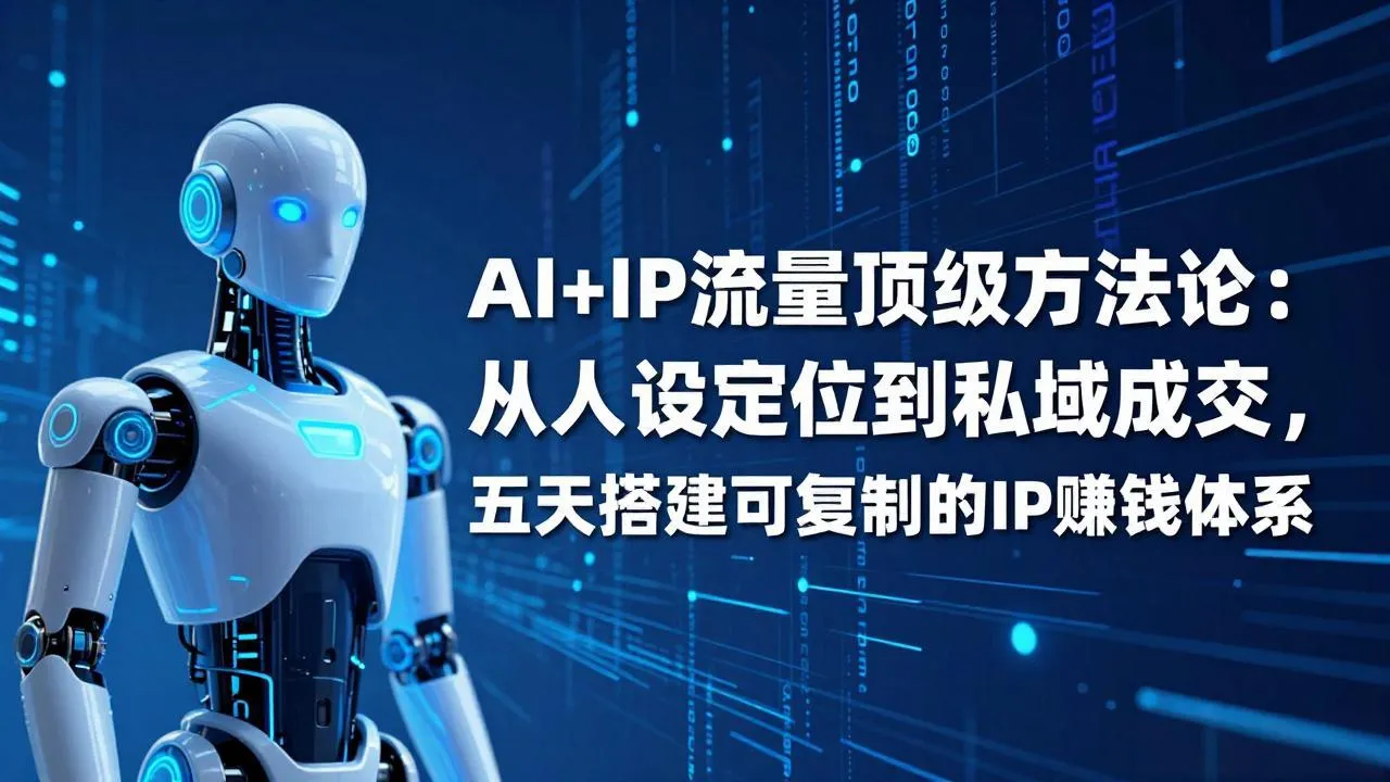 【精】AI+IP顶级方法论:从人设定位到私域成交,五天搭建可复制的IP赚钱体系-淘米帮