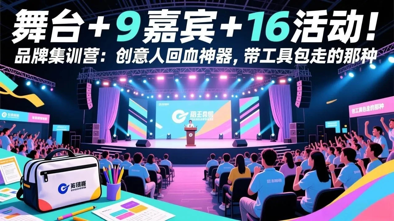 【精】舞台 + 9 嘉宾 + 16 活动!品牌集训营:创意人回血神器,带工具包走的那种-淘米帮