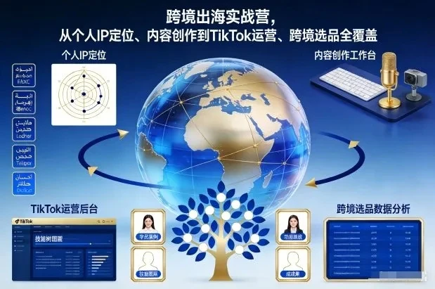 【精】跨境出海实战营，从个人IP定位、内容创作到TikTok运营、跨境选品全覆盖-淘米帮