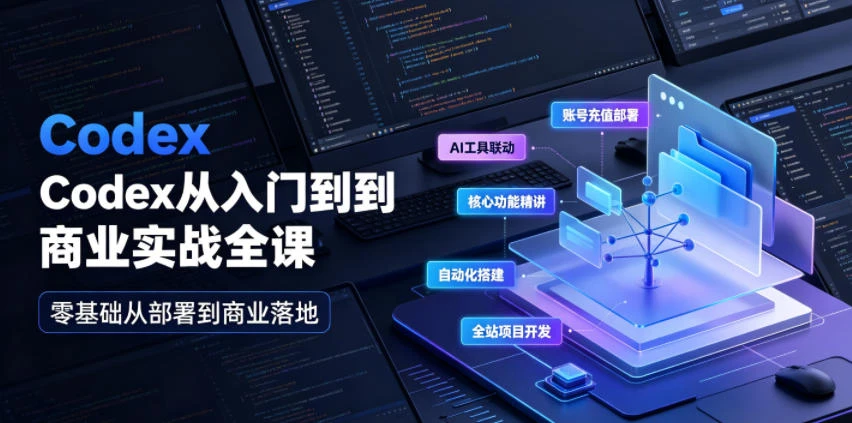 【精】Codex从入门到商业实战全课|账号充值部署、AI工具联动、核心功能精讲、自动化搭建、全站项目开发零基础教程-淘米帮