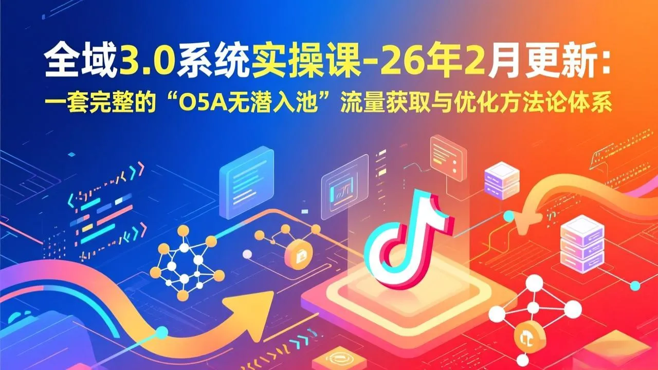 【精】全域3.0系统实操课-26年2月更新：一套完整的“O5A无潜入池”流量获取与优化方法论体系-淘米帮
