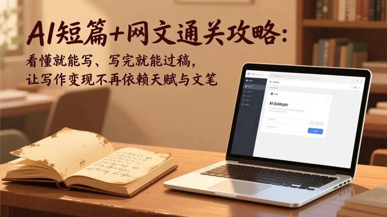 【精】AI短篇+网文通关攻略：看懂就能写、写完就能过稿，让写作变现不再依赖天赋与文笔-淘米帮