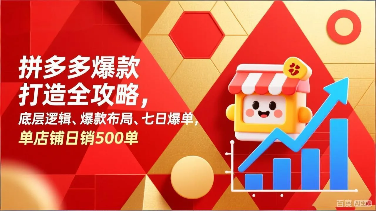 拼多多爆款打造全攻略，底层逻辑、爆款布局、七日爆单，单店铺日销500单-淘米帮