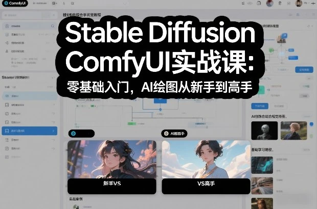 【精】Stable Diffusion ComfyUI实战课:零基础入门,AI绘图从新手到高手-淘米帮