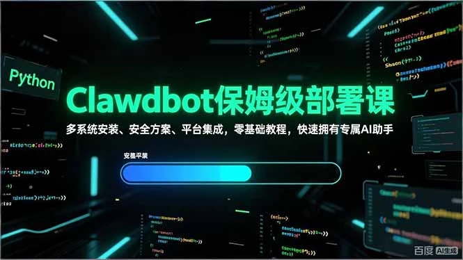 Clawdbot保姆级部署课，多系统安装、安全方案、平台集成，零基础教程，快速拥有专属AI助手-淘米帮