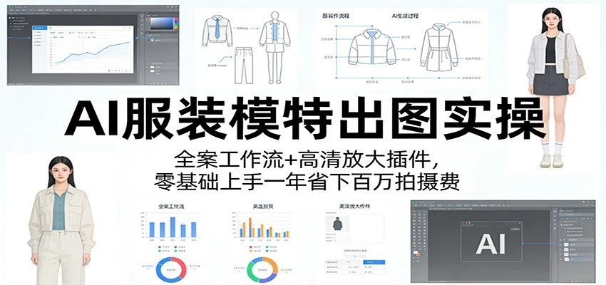 AI服装模特出图实操:全案工作流+ 高清放大插件,零基础上手一年省下百万拍摄费-淘米帮