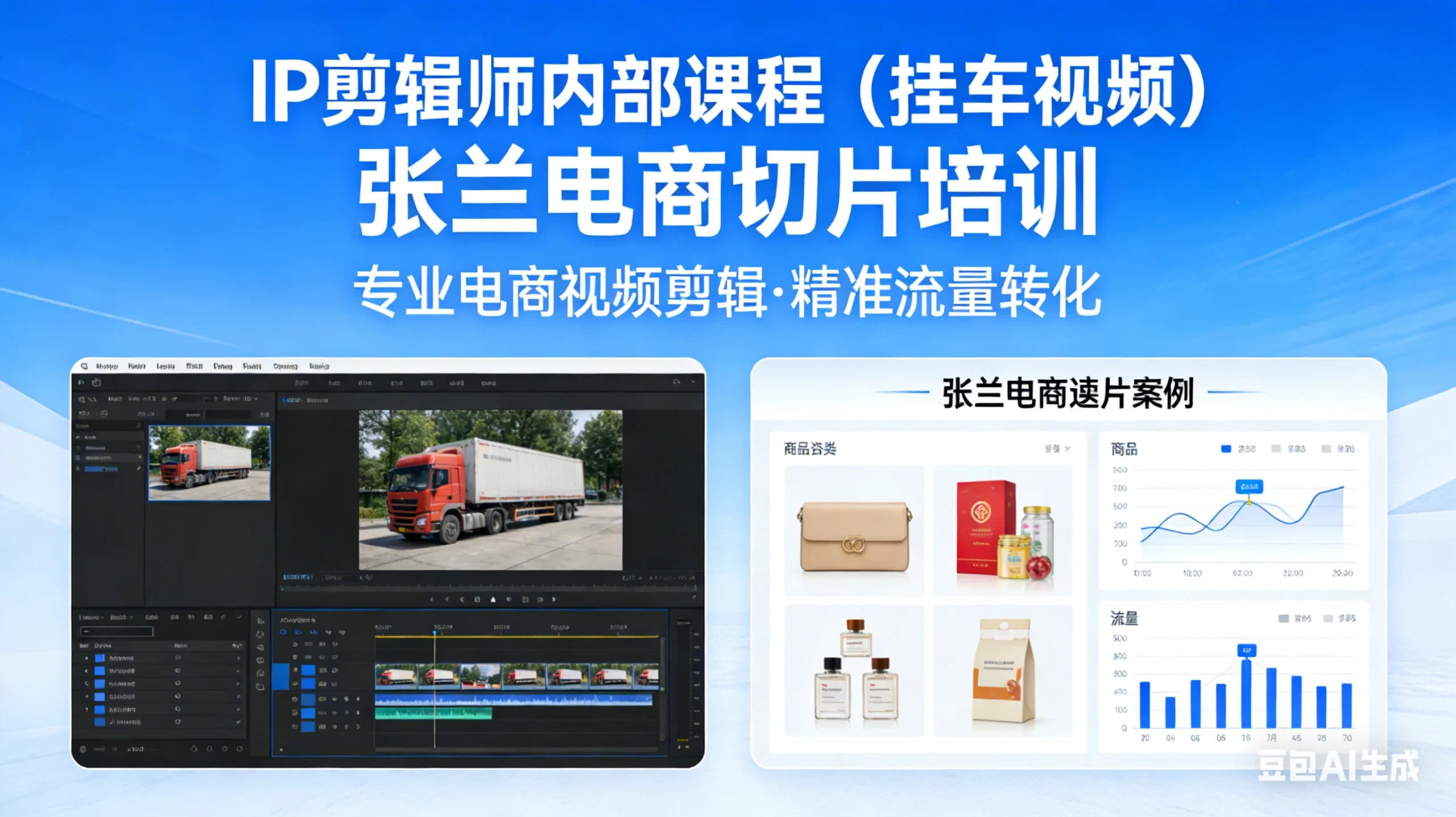 【精】IP剪辑师内部课程(挂车视频) 张兰电商切片培训-淘米帮