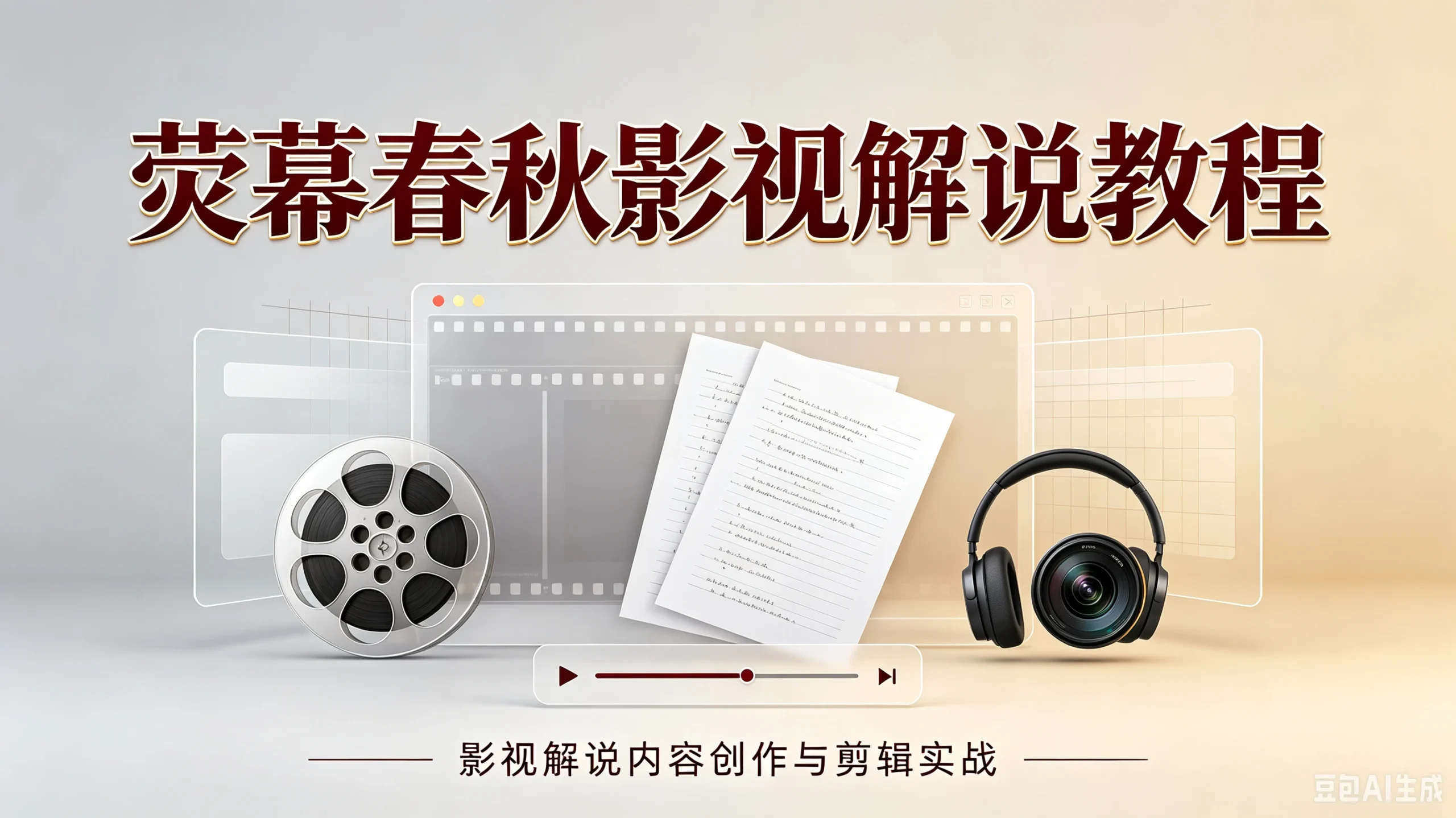 【精】抖音58W粉丝博主荧幕春秋影视解说教程,零基础搞定影视解说完整成片-淘米帮