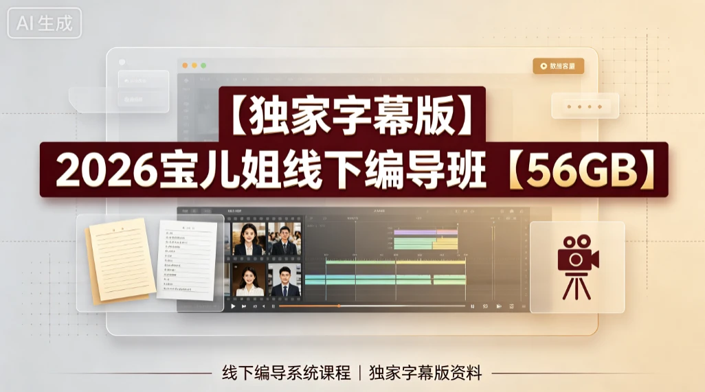 【精】2026宝儿姐线下编导班,线下编导系统课程,独家字幕版资料-淘米帮