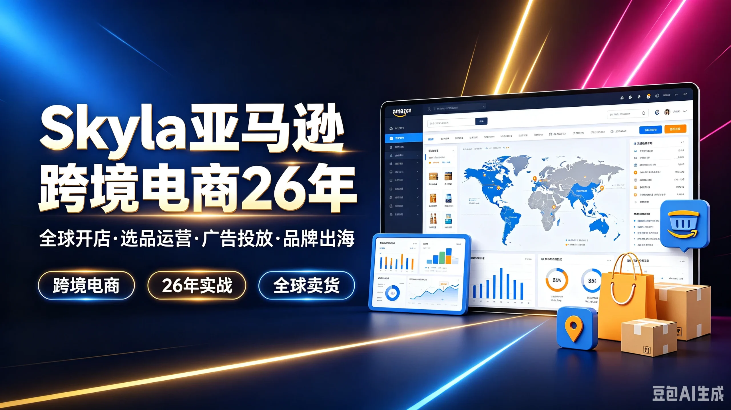 【精】Skyla亚马逊跨境电商26年，全球开店·选品运营·广告投放·品牌出海，跨境电商、26年实战、全球卖货-淘米帮