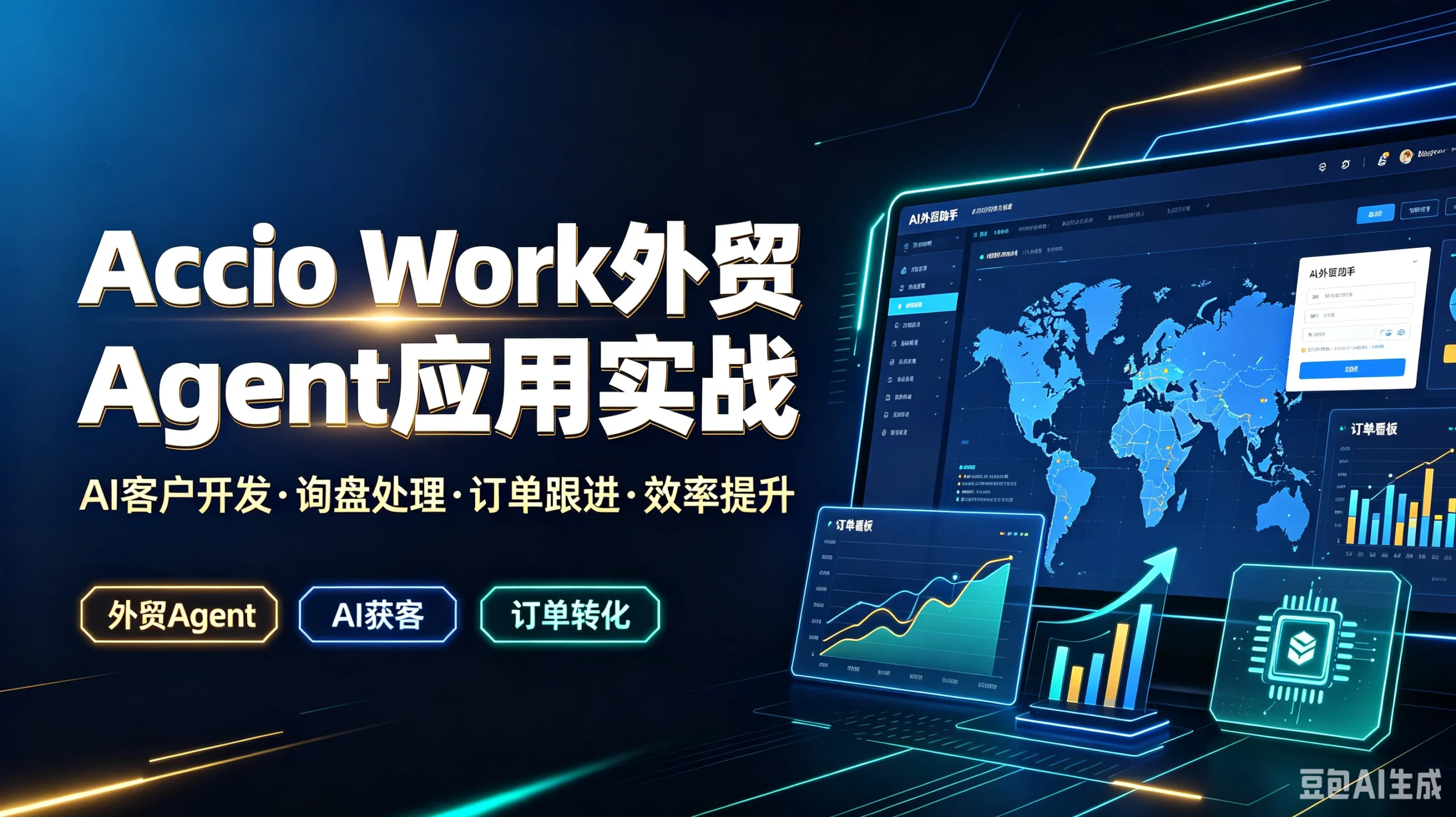 【精】Accio Work外贸Agent应用实战、AI客户开发·询盘处理·订单跟进·效率提升外贸AgentAI获客订单转化-淘米帮