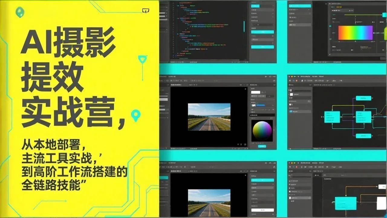 【精】AI+摄影提效实战营,从本地部署,主流工具实战,到高阶工作流搭建的全链路技能-淘米帮