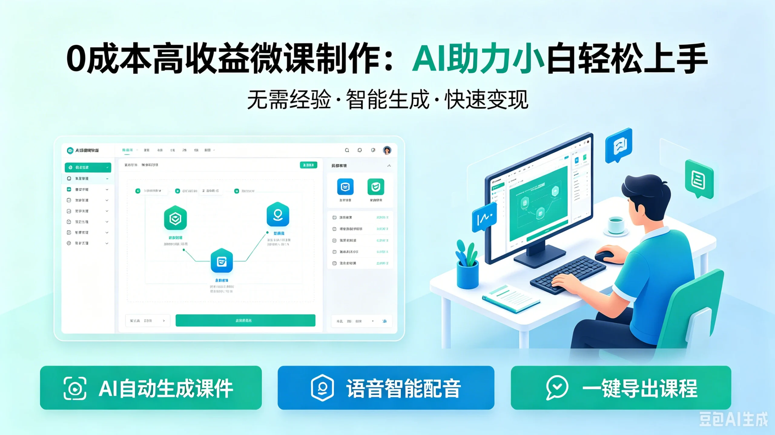 微课制作，0成本高收益，AI助力，小白轻松上手-淘米帮