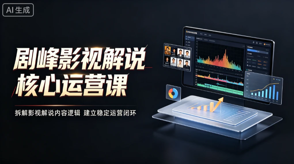 【精】剧峰影视解说核心运营课,拆解影视解说内容逻辑,建立稳定运营闭环-淘米帮