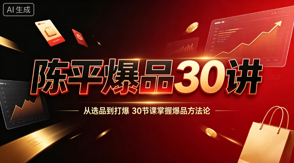 【精】陈平爆品30讲，从选品到打爆，30节课掌握爆品方法论-淘米帮