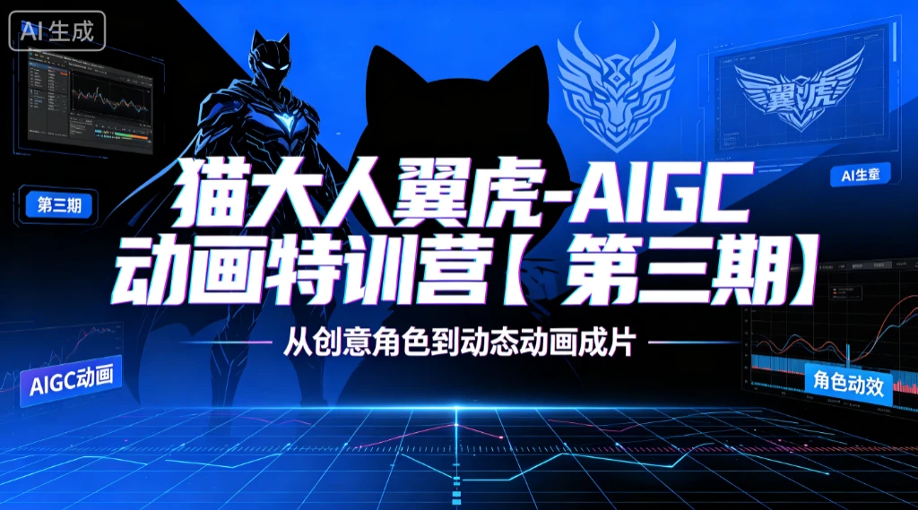【精】猫大人翼虎-AIGC动画特训营【第三期】从创意角色到动态动画成片-淘米帮