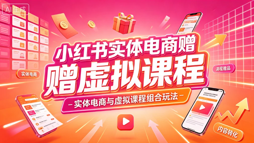 【精】小红书实体电商,实体电商增长玩法 搭配虚拟课程权益(赠虚拟课程)-淘米帮