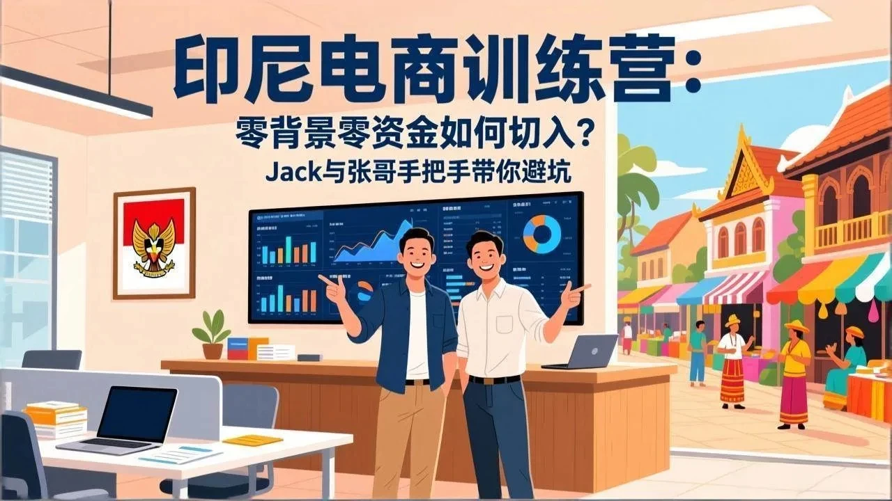【精】印尼电商训练营:零背景零资金如何切入?Jack与张哥手把手带你避坑-淘米帮
