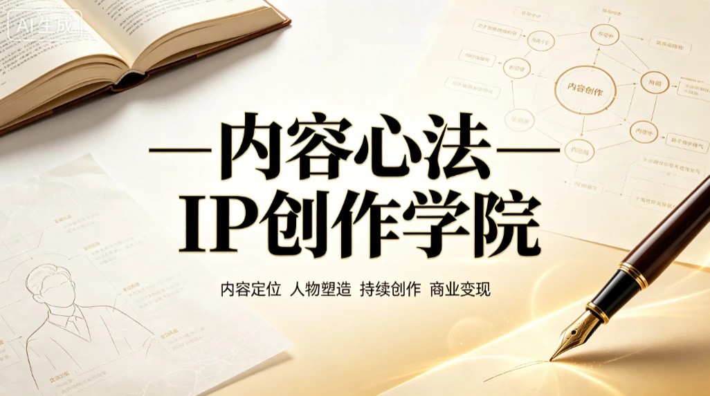 【精】内容心法—IP创作学院,内容定位、人物塑造、持续创作、商业变现-淘米帮