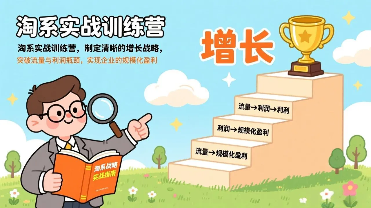 【精】淘系实战训练营，制定清晰的增长战略，突破流量与利润瓶颈，实现企业的规模化盈利-淘米帮