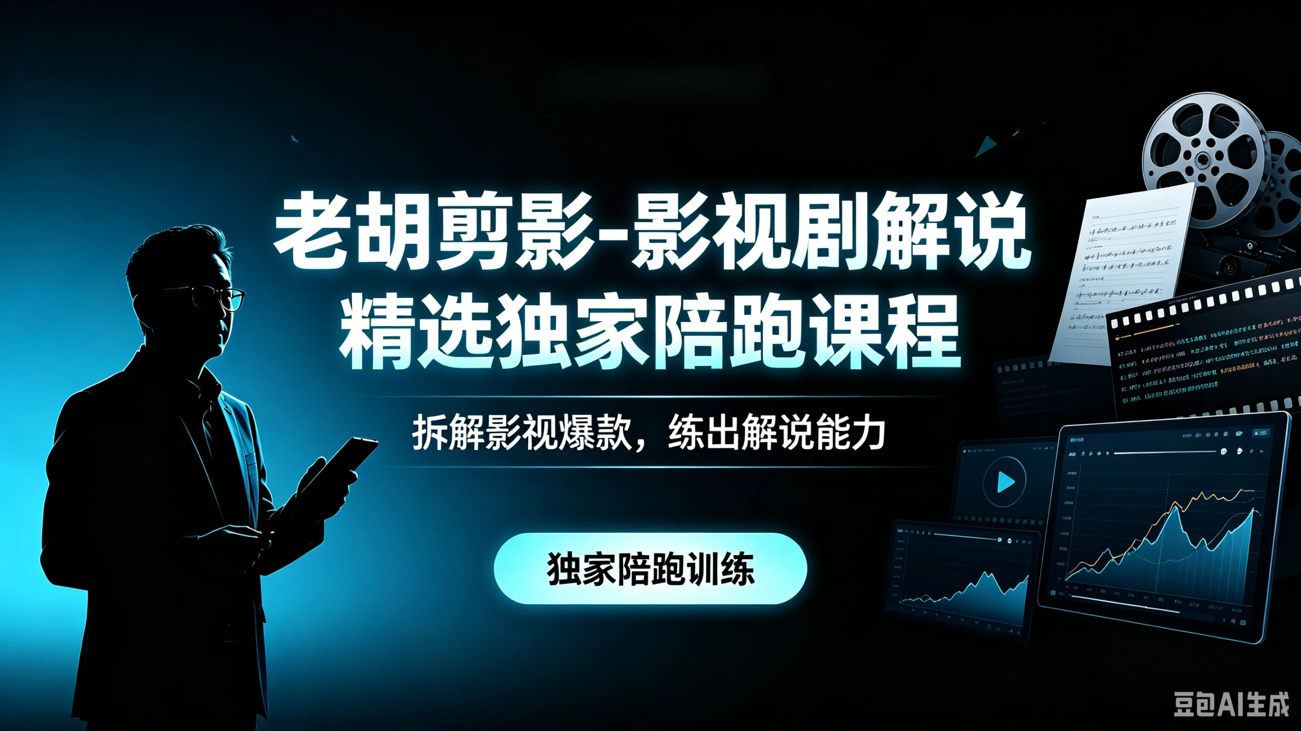 【精】老胡剪影-影视剧解说精选独家陪跑课程,拆解影视爆款,练出解说能力-淘米帮