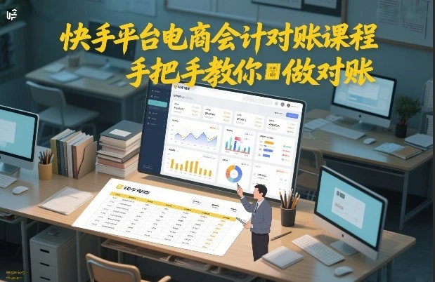 【精】快手平台电商会计对账课程，手把手教你做对账-淘米帮