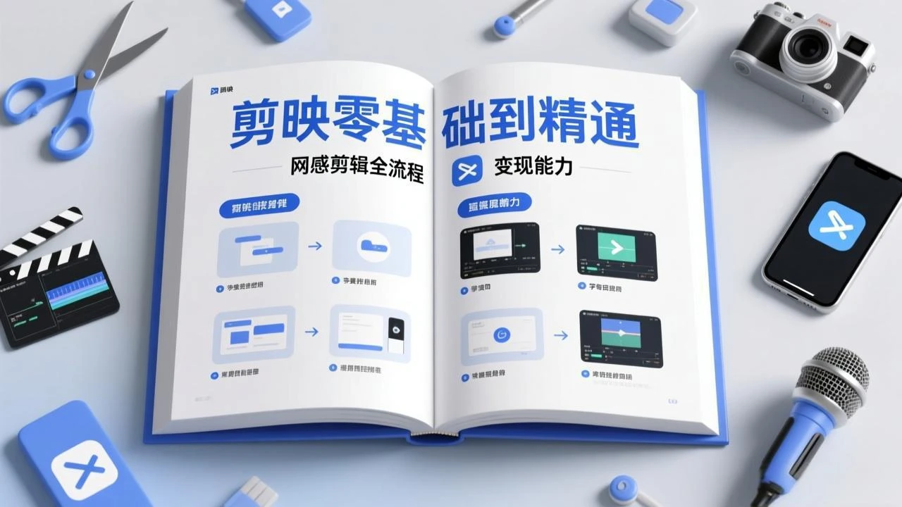 【精】剪映零基础也能快速上手，从入门到精通掌握网感剪辑全流程，掌握能直接变现的剪辑能力-淘米帮