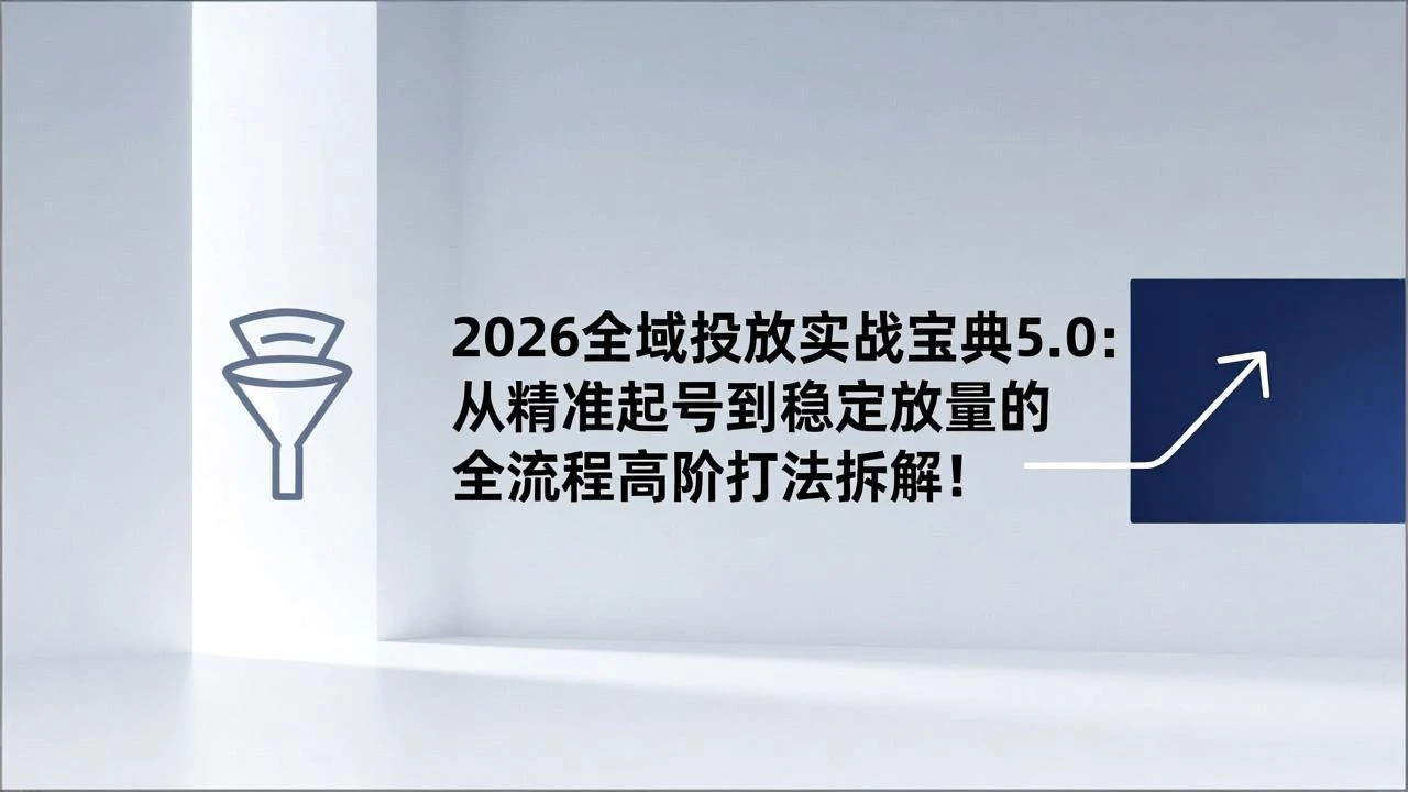 2026全域投放实战宝典5.0:从精准起号到稳定放量的全流程高阶打法拆解!-淘米帮